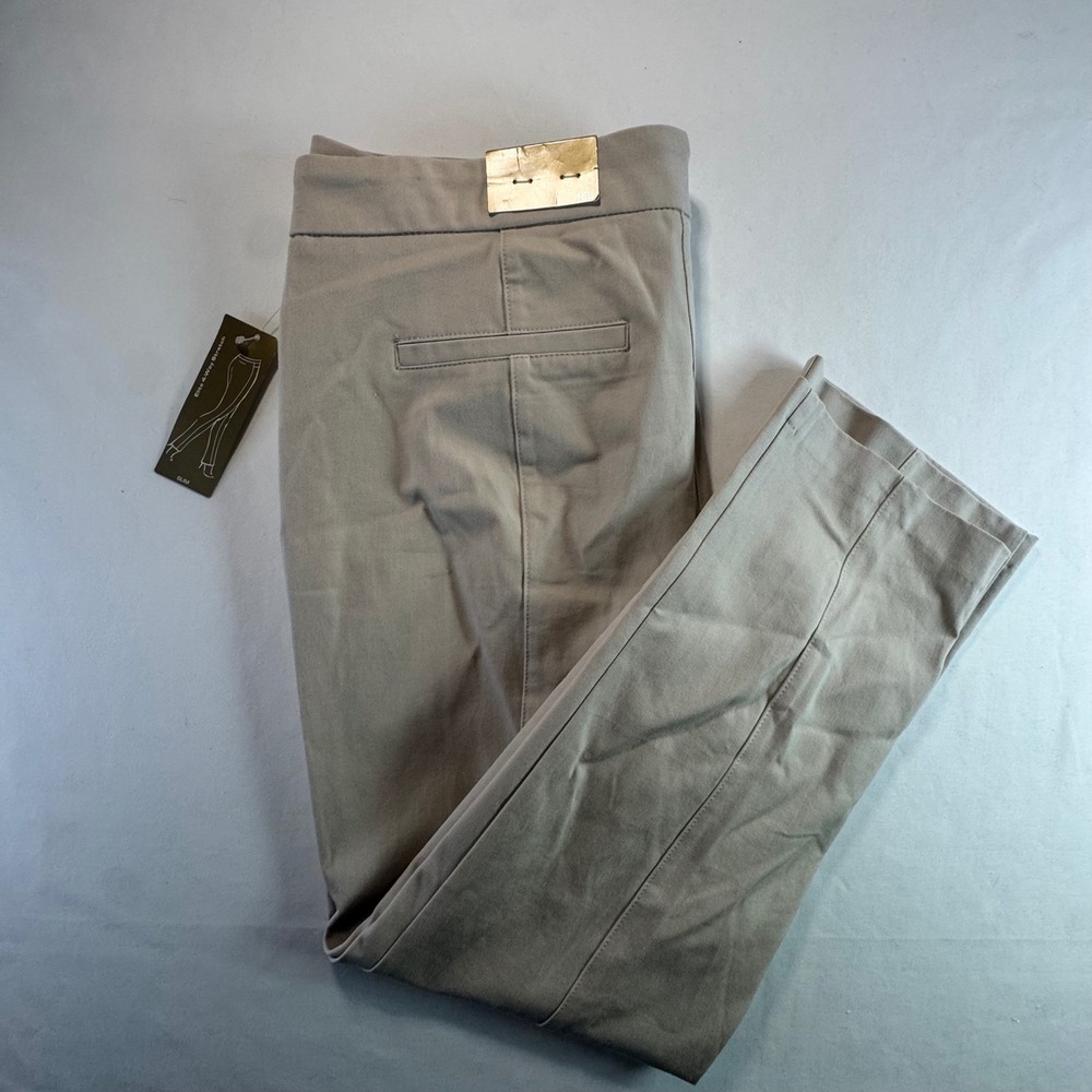 Elite 4-Way Stretch Slim Leg Trousers Khaki Tan Professional Work Pants NWT